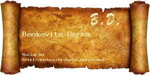 Benkovits Dorka névjegykártya